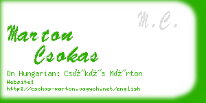 marton csokas business card